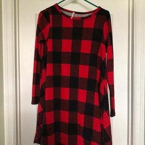 Beeson River Buffalo plaid dress sz med never worn